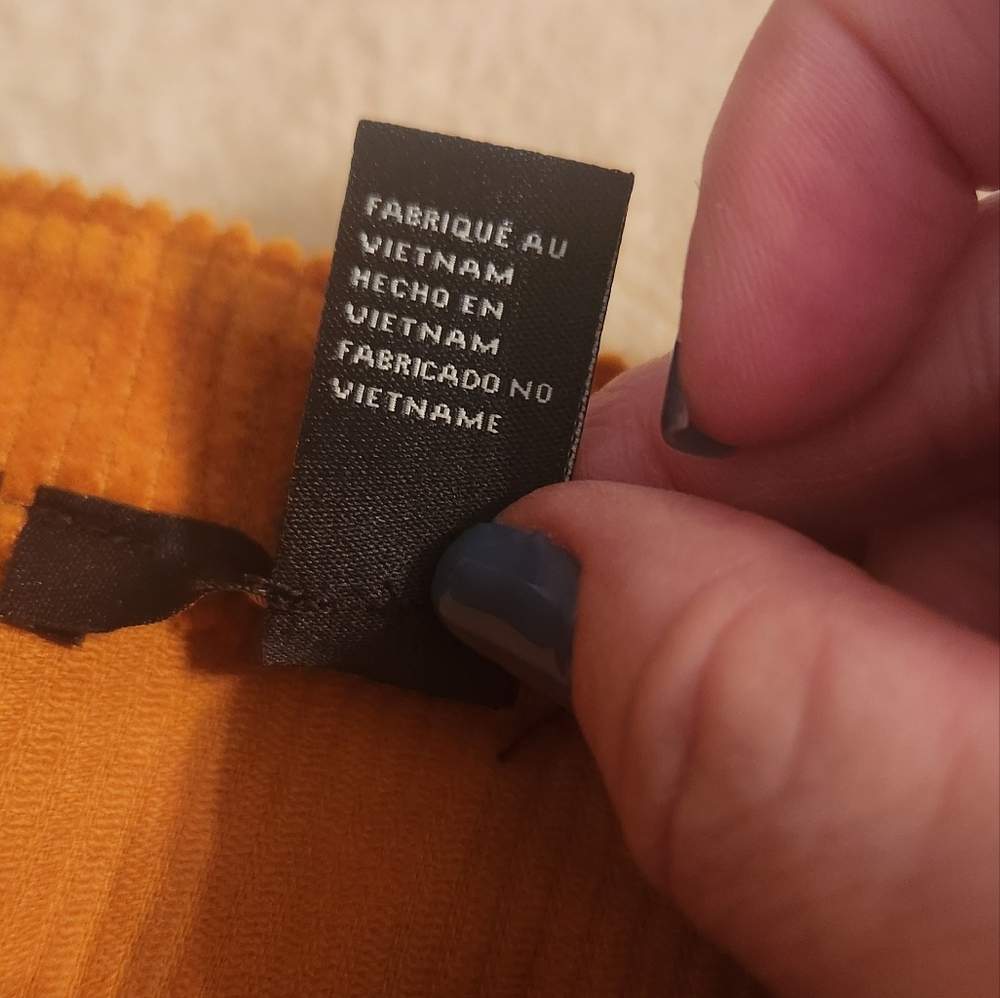 Forever 21 Orange Corduroy Mini Skirt,‎ Size L - Picture 6 of 7
